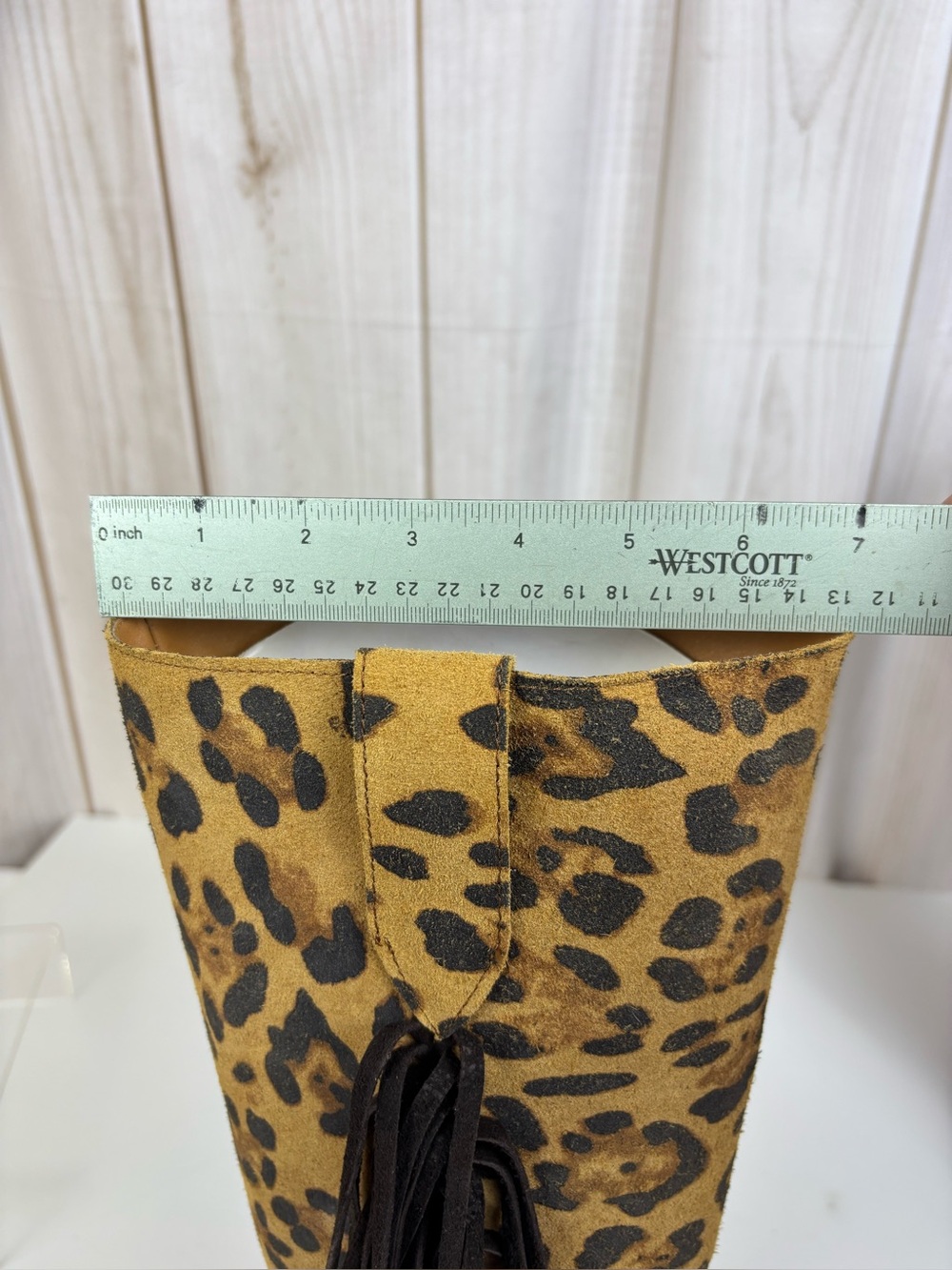 Dingo Twisted Leopard Fringe Suede Western Cowboy Boots Size 10 NIB - Picture 17 of 17